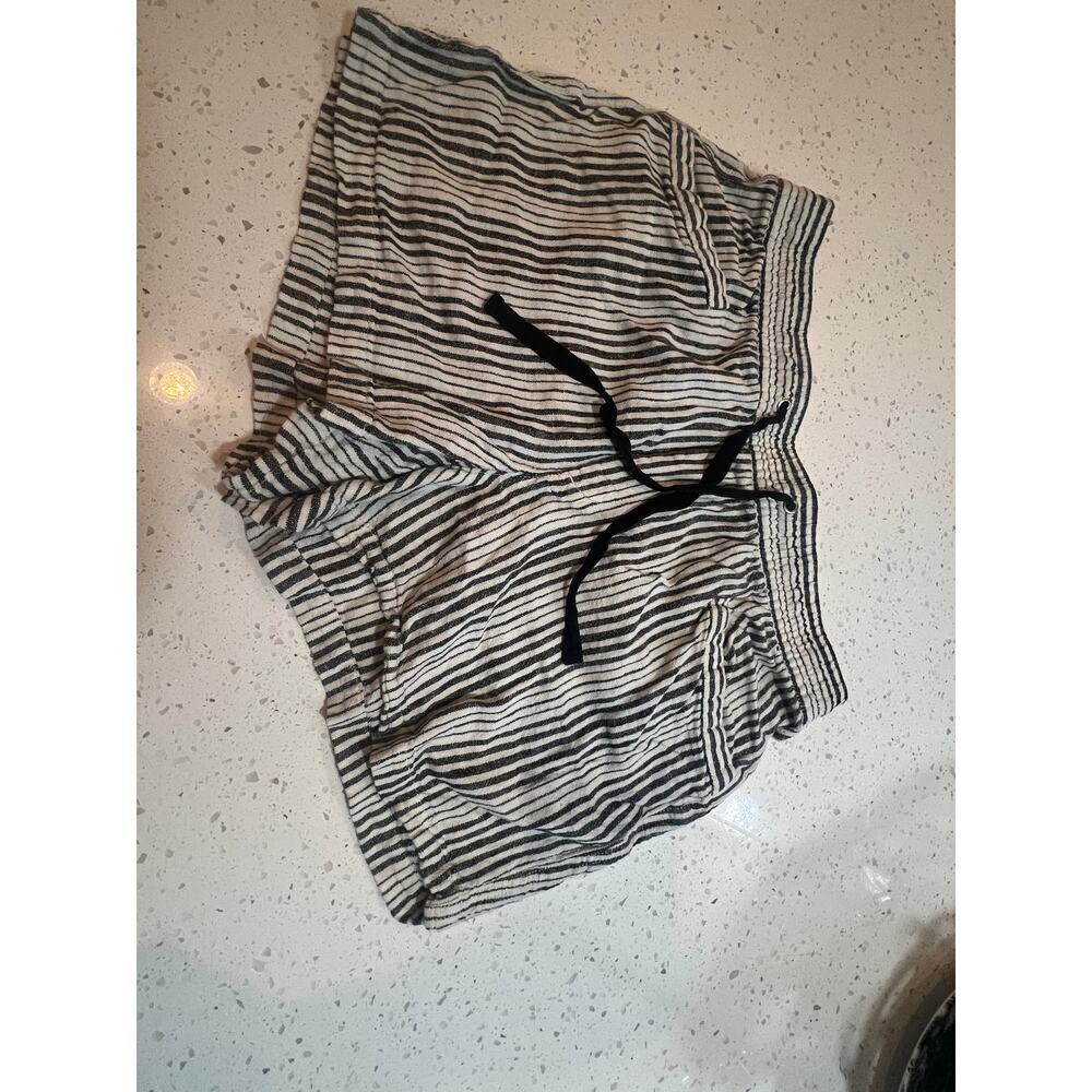 GAP LINEN BLEND STRIPED LOOSE SHORTS WITH WAIST TIE WOMENS MEDIUM